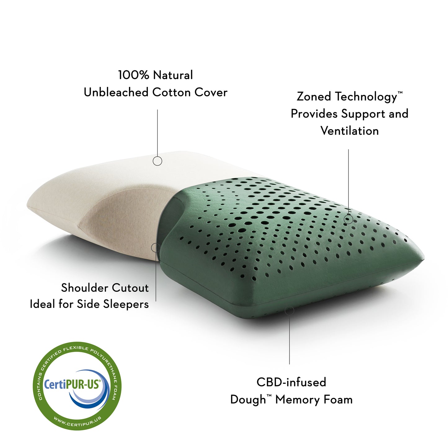 Shoulder Zoned Dough + CBD Oil PIllow - Chapin Furniture
