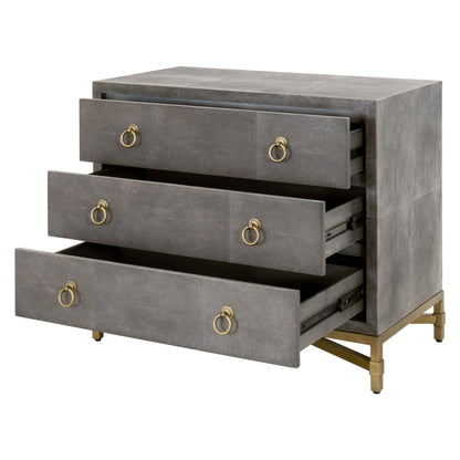 Strand Shagreen Three Drawer Nightstand - Chapin Furniture
