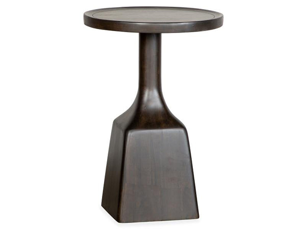 Lindon Dark Round Pedestal Accent End Table - Chapin Furniture