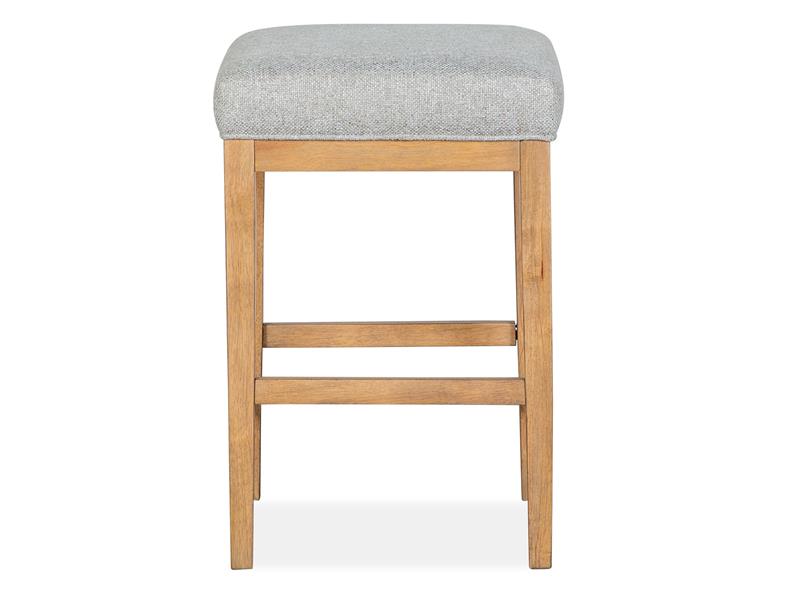 Lindon Stool w/Grey Upholstered Seat - Chapin Furniture
