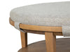 Lindon Round Cocktail Table w/Grey Upolstered Top & Casters - Chapin Furniture