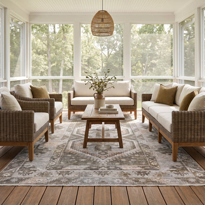 Tejal Positano TEJ01 Green/Tan Rug - Chapin Furniture