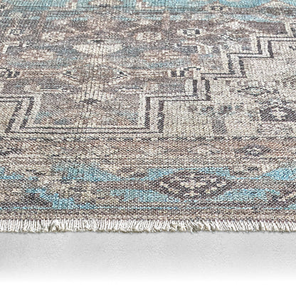 Todori Nithas TOD05 Brown/Blue Rug - Chapin Furniture