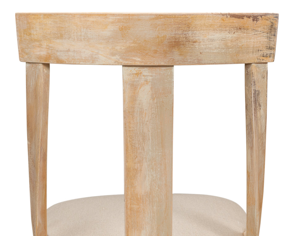 Deco Side Chair, Antique Oak, Linen Flax- Set of 2 - Chapin Furniture