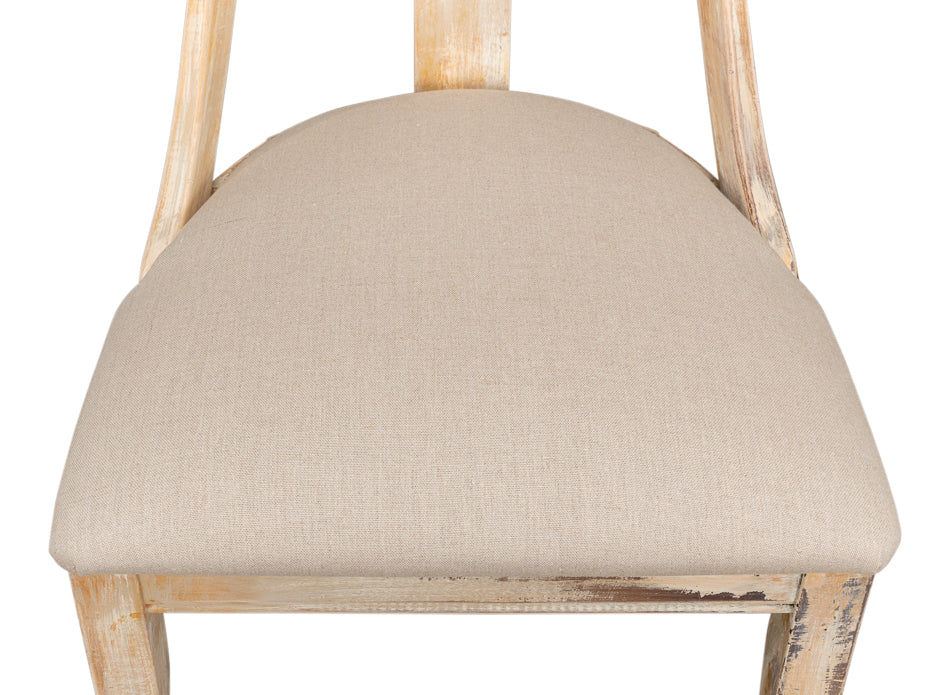 Deco Side Chair, Antique Oak, Linen Flax- Set of 2 - Chapin Furniture
