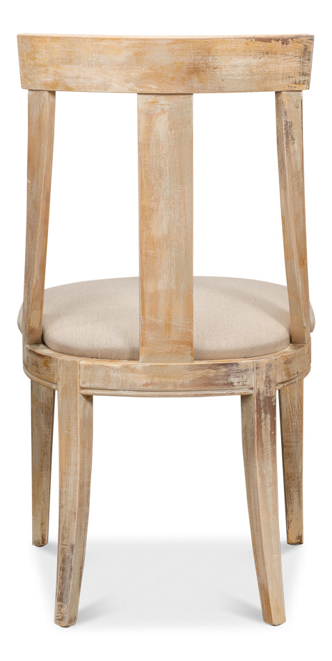 Deco Side Chair, Antique Oak, Linen Flax- Set of 2 - Chapin Furniture