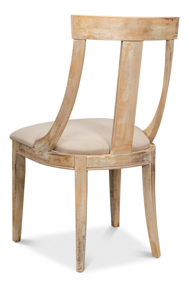 Deco Side Chair, Antique Oak, Linen Flax- Set of 2 - Chapin Furniture