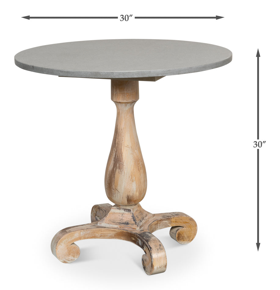 Bistro Table- Grey Stone Top - Chapin Furniture