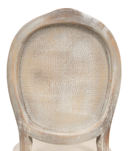 Oval Cane Back Chair, Grey Oak, Flax- Set of 2 - Chapin Furniture