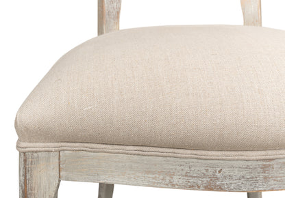 Oval Cane Back Chair, Grey Oak, Flax- Set of 2 - Chapin Furniture
