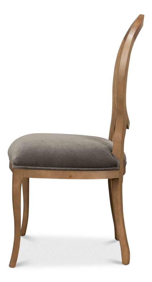 Oval Cane Back Chair, Driftwood, Charcoal- Set of 2 - Chapin Furniture
