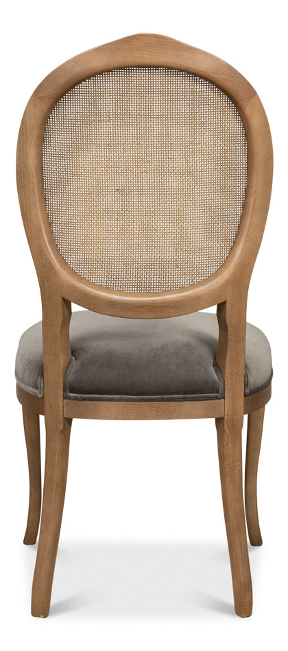 Oval Cane Back Chair, Driftwood, Charcoal- Set of 2 - Chapin Furniture