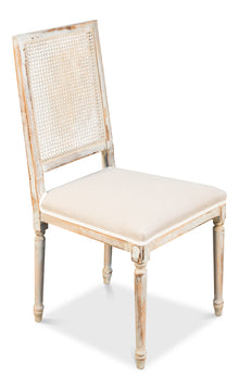 Cane Back Side Chair- Grey Oak, Flax- Set of 2 - Chapin Furniture