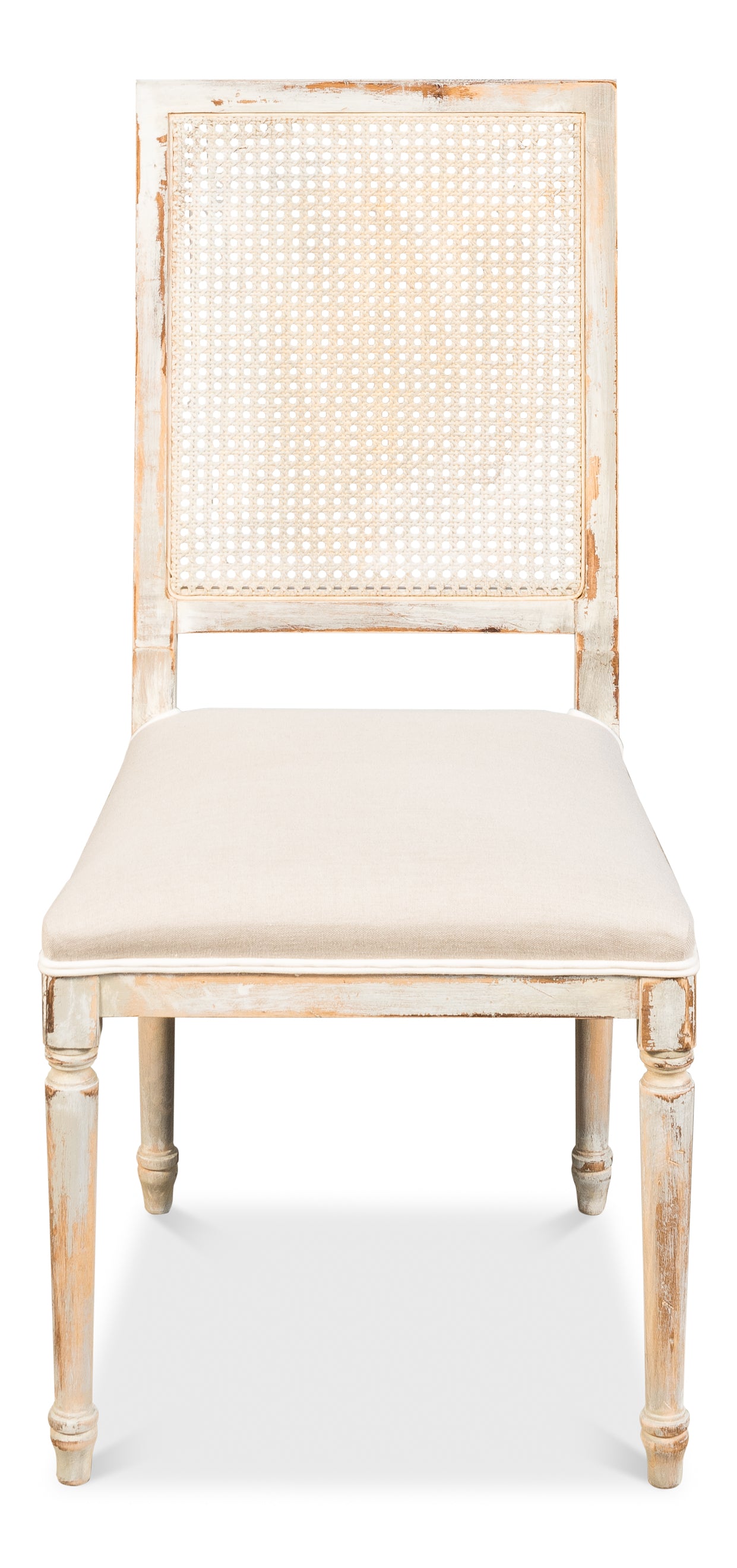 Cane Back Side Chair- Grey Oak, Flax- Set of 2 - Chapin Furniture