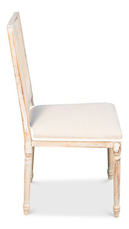 Cane Back Side Chair- Grey Oak, Flax- Set of 2 - Chapin Furniture