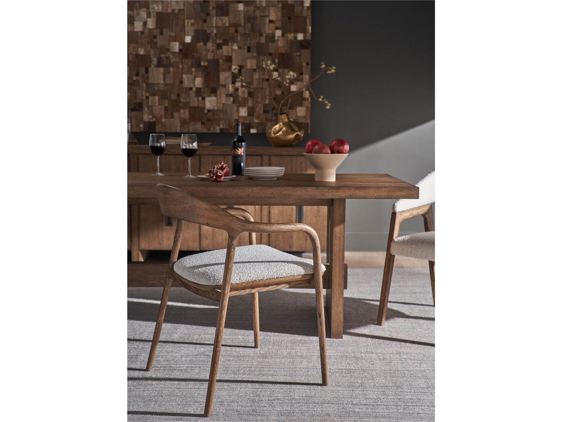 New Modern Echo Dining Arm Chair - Brown Oak - Chapin Furniture