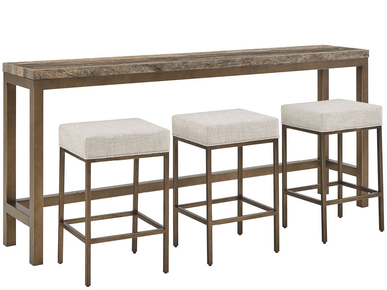 Montclair Brindle Console With Stools - Chapin Furniture