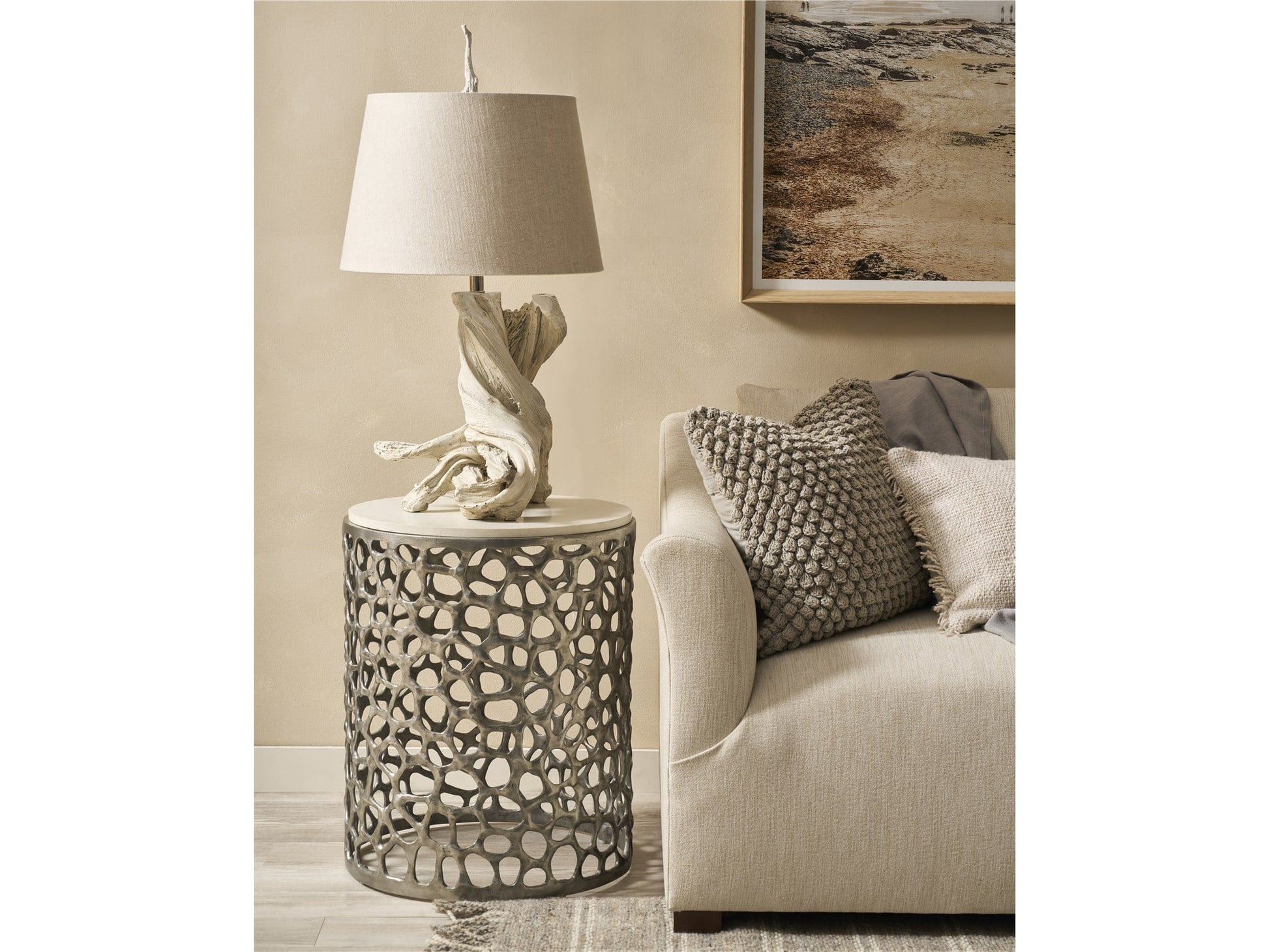 Oasis Coastal Living Coral Side Table - Chapin Furniture