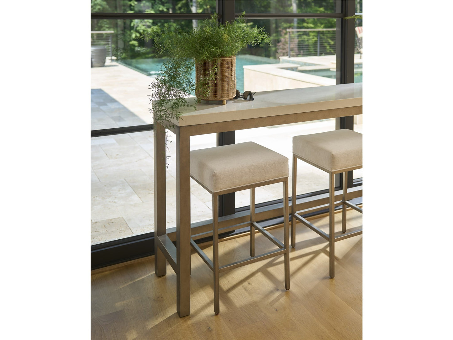 Oasis Coastal Living Oasis Console With Stools - Chapin Furniture