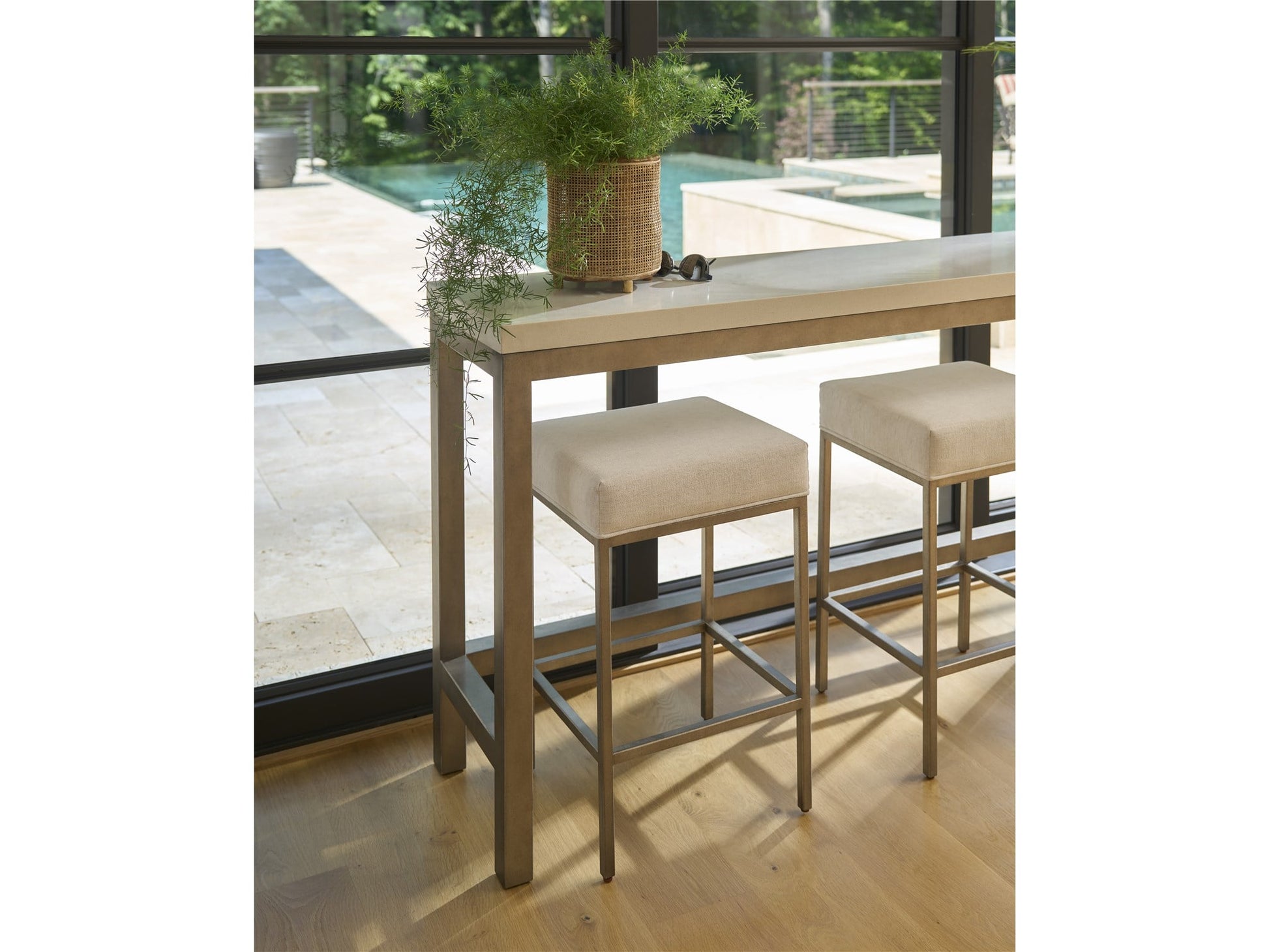 Oasis Coastal Living Oasis Console With Stools - Chapin Furniture