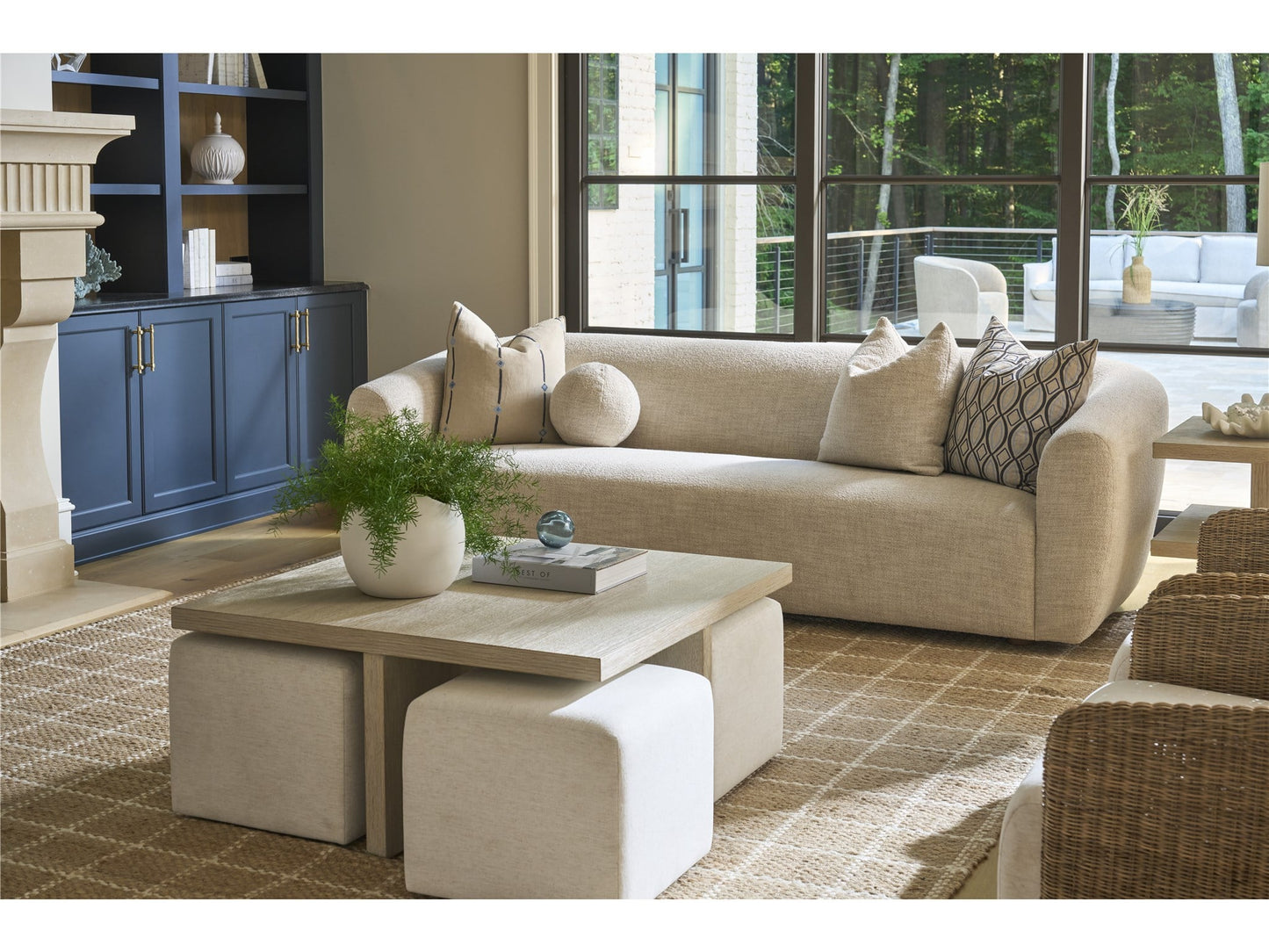 Oasis Coastal Living Dockside Cocktail Table With Ottomans - Chapin Furniture