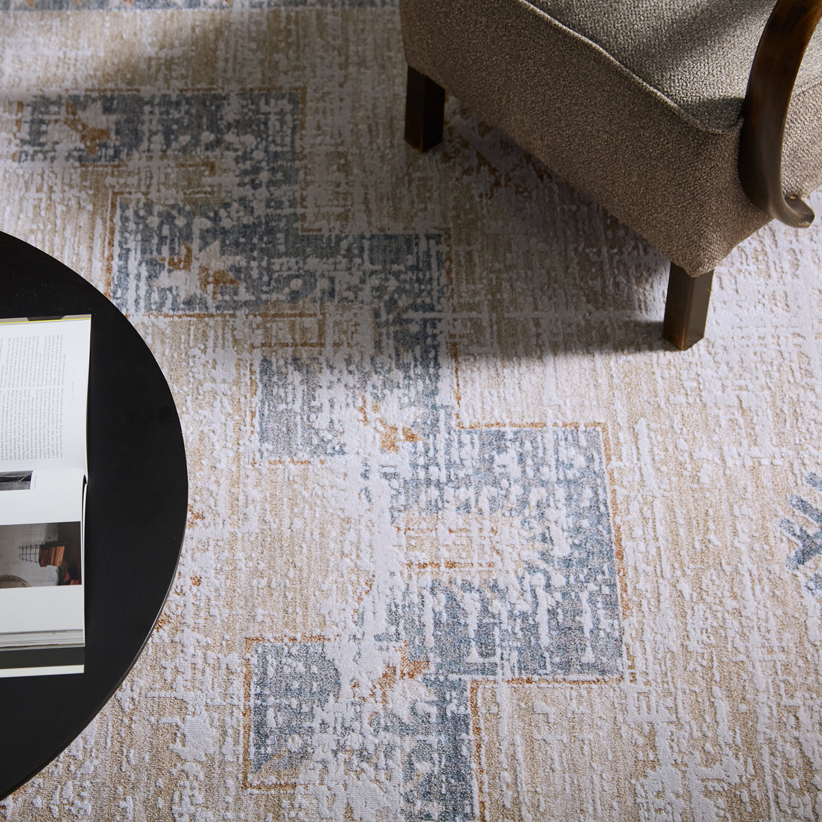Zarif Orin ZAR06 Tan/Blue Rug - Chapin Furniture