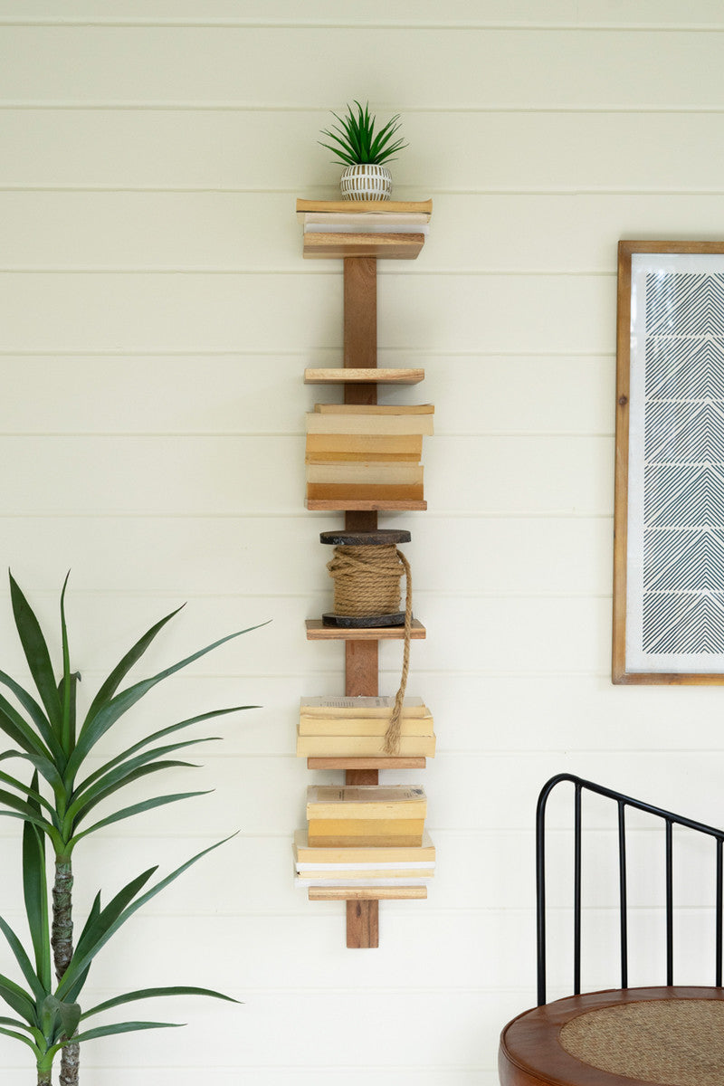 Acacia Wood Six-Tiered Vertical Shelf - Chapin Furniture