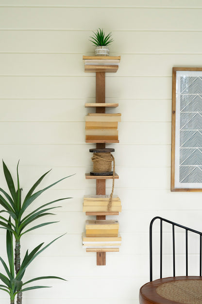 Acacia Wood Six-Tiered Vertical Shelf - Chapin Furniture