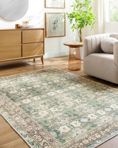 Amelie Rug - AML2396 - Green, Coral - Chapin Furniture
