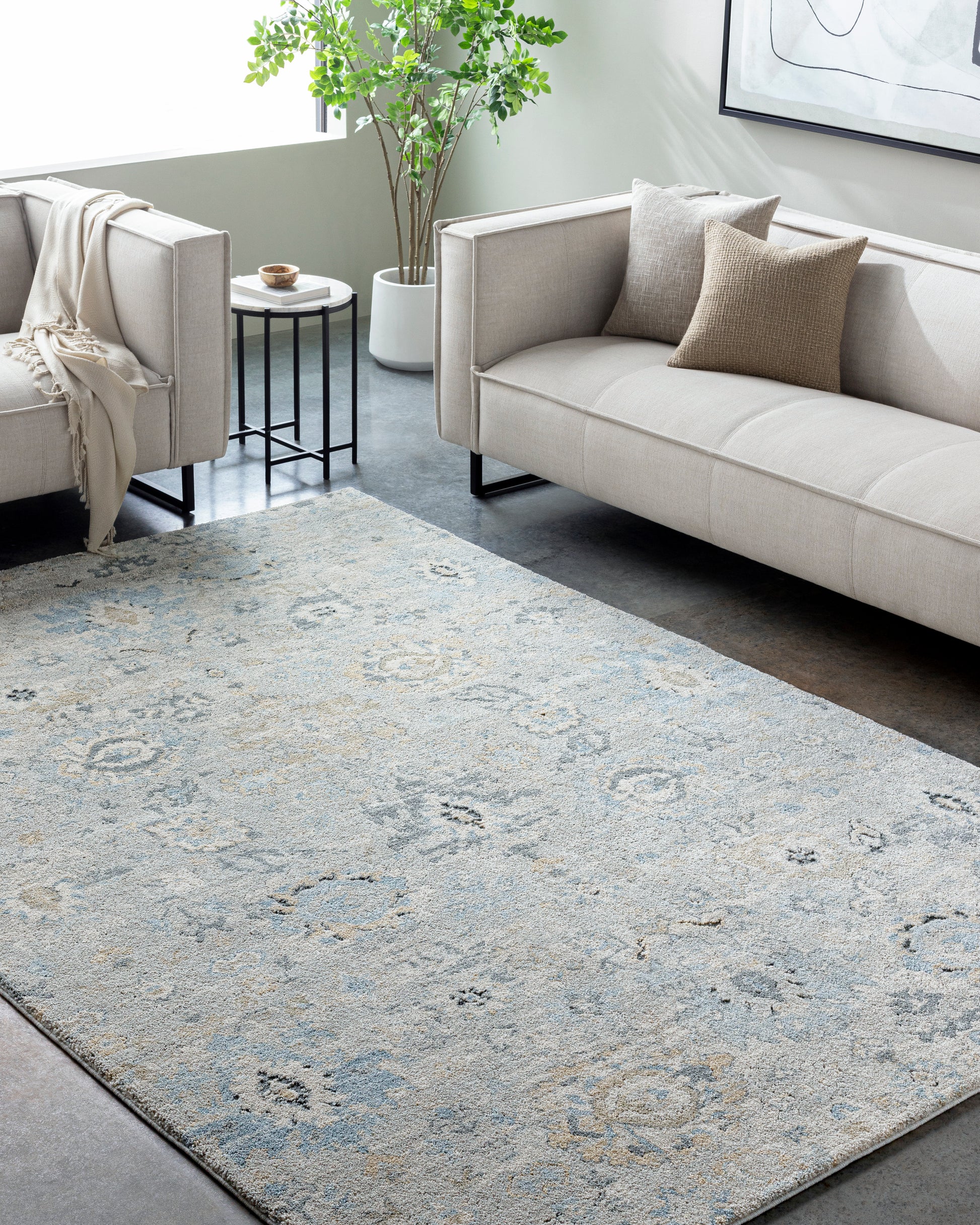 Avellino AVL-2308 Rug-  Beige, Blue, Gray - Chapin Furniture