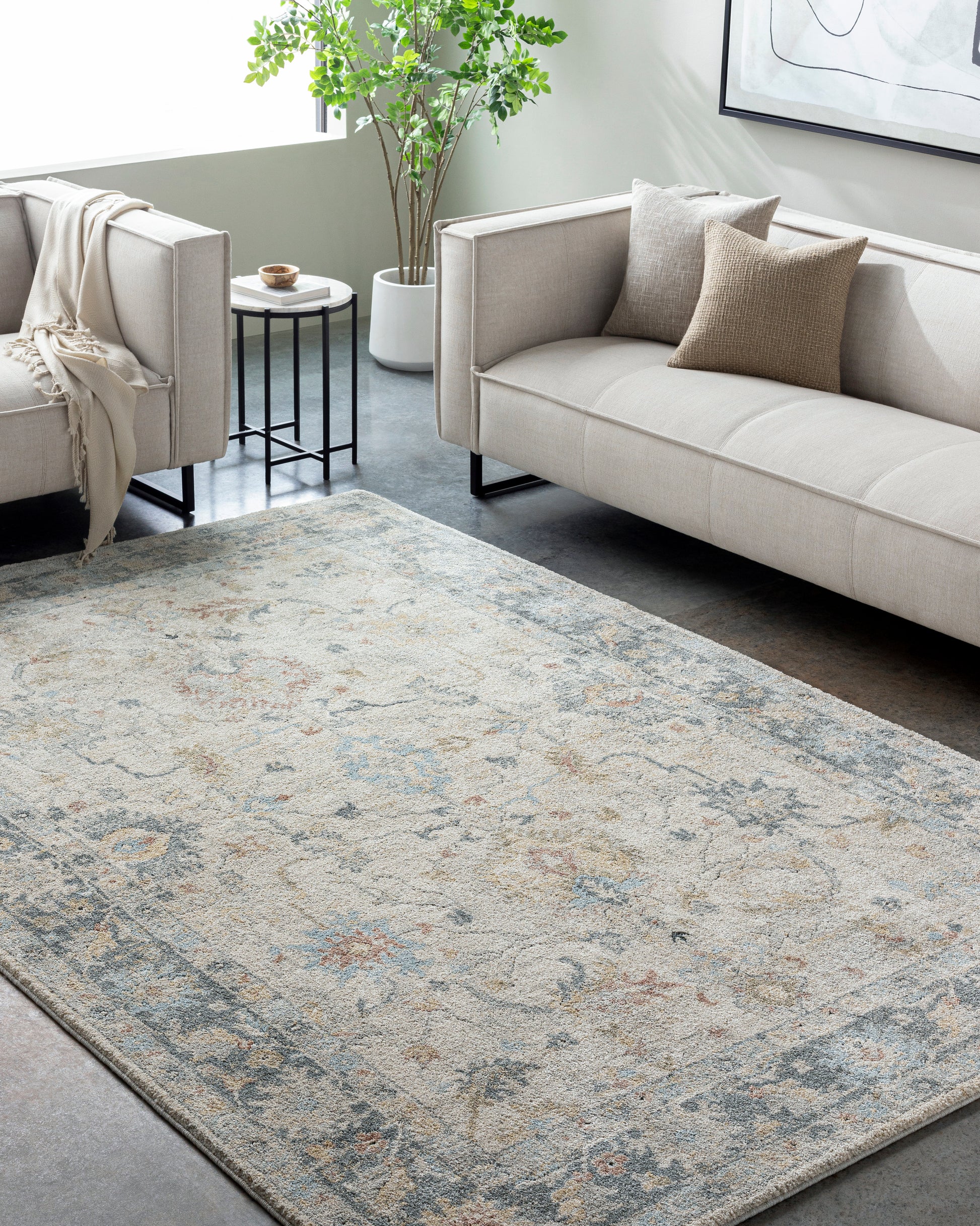 Avellino AVL-2309 Rug-  Beige, Blue, Gray - Chapin Furniture