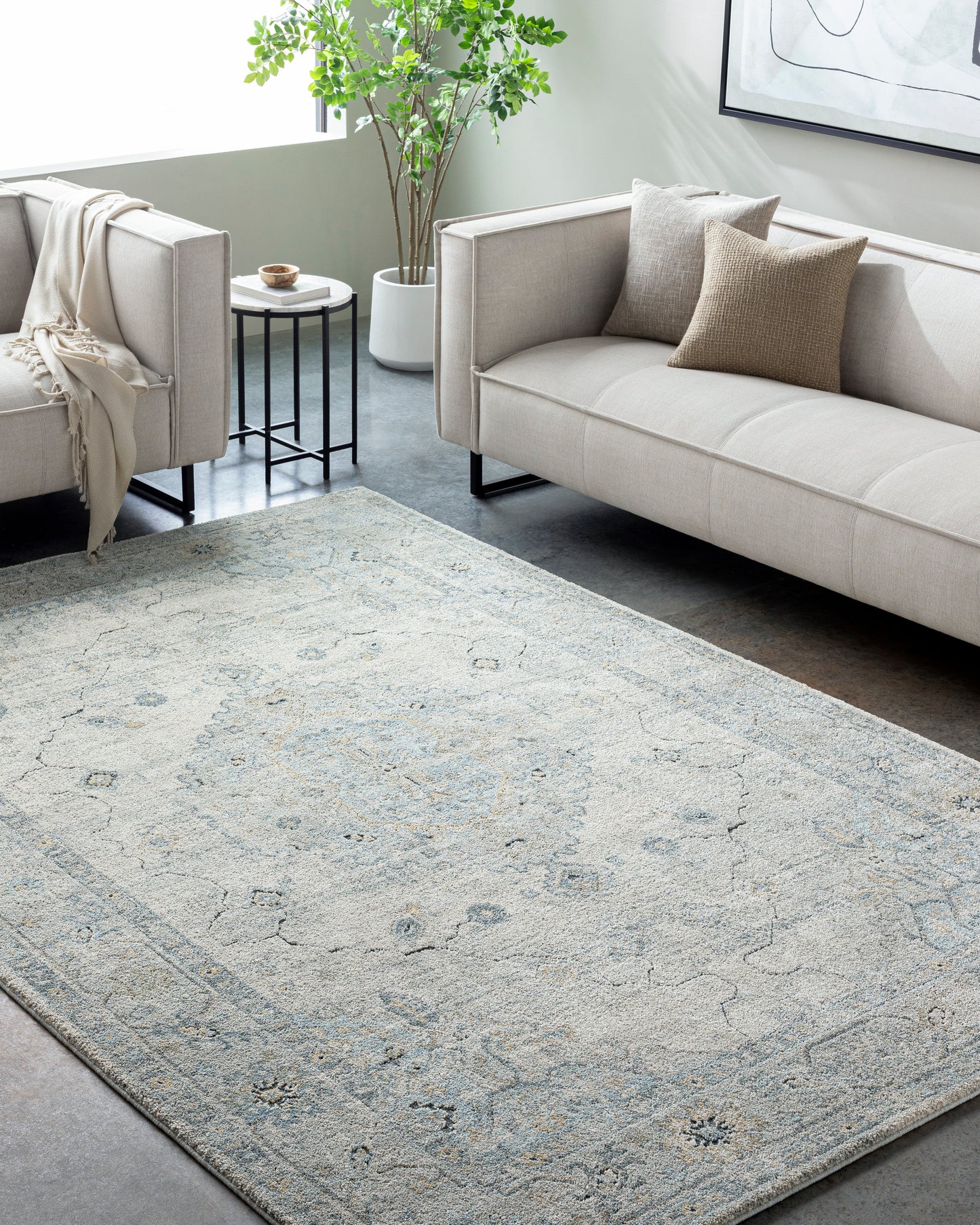 Avellino AVL-2314 Rug-  Beige, Blue, Gray - Chapin Furniture