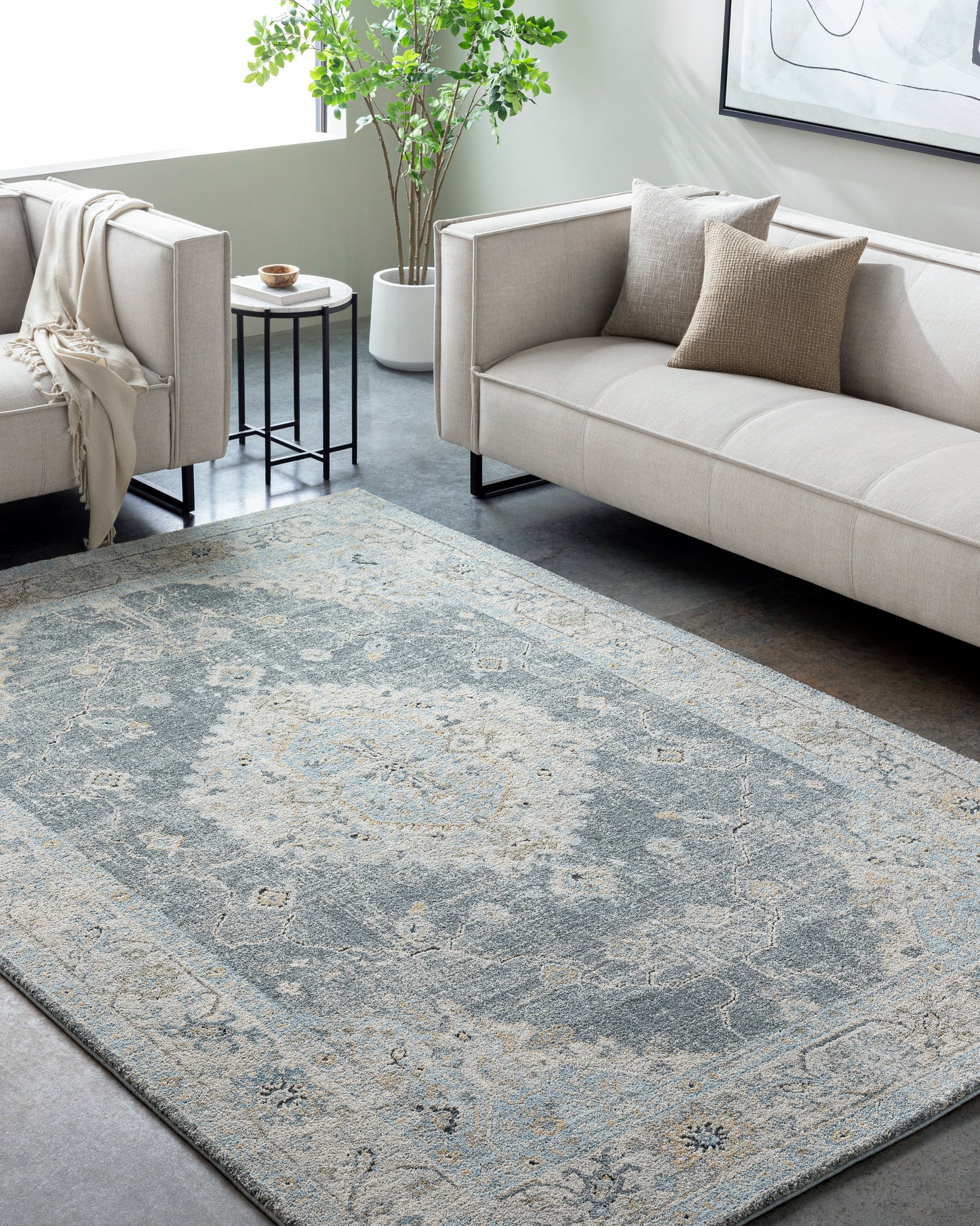 Avellino AVL-2315 Rug-  Beige, Blue, Gray - Chapin Furniture