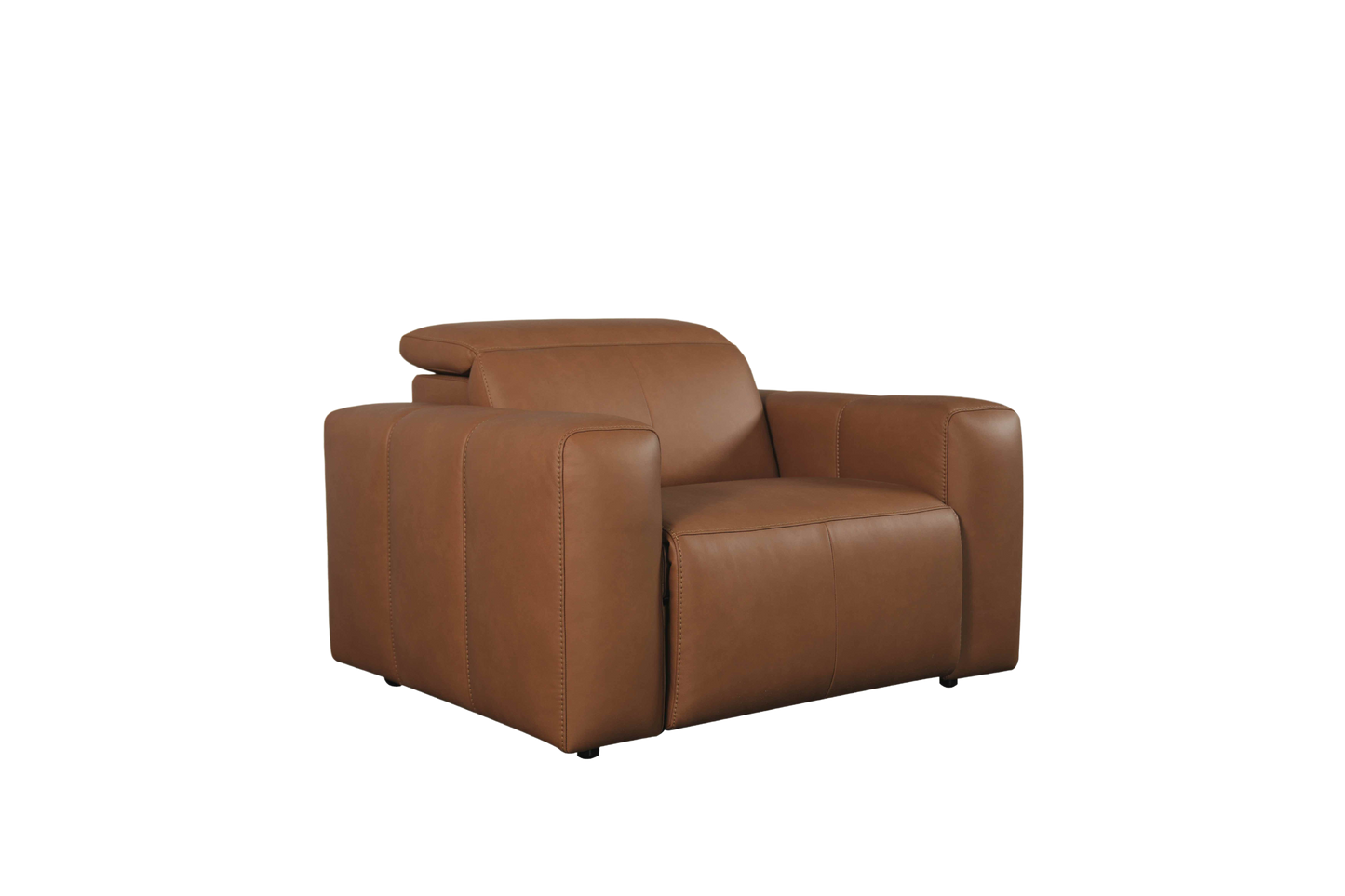 Bassett Club Level Airy Power Recliner-Antelope Leather - Chapin Furniture
