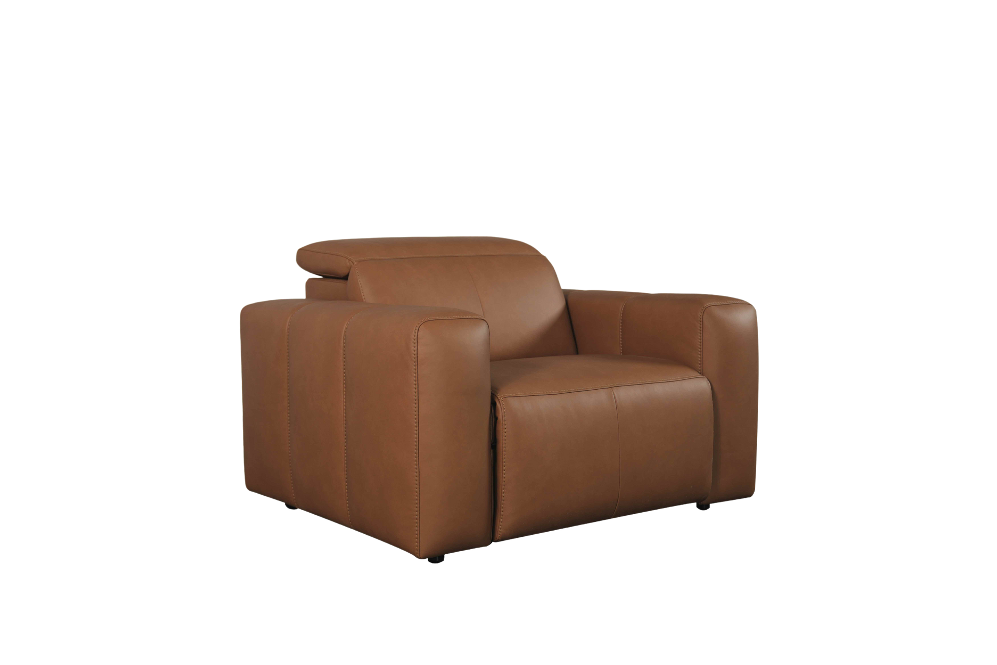 Bassett Club Level Airy Power Recliner-Antelope Leather - Chapin Furniture