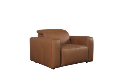Bassett Club Level Airy Power Recliner-Antelope Leather - Chapin Furniture