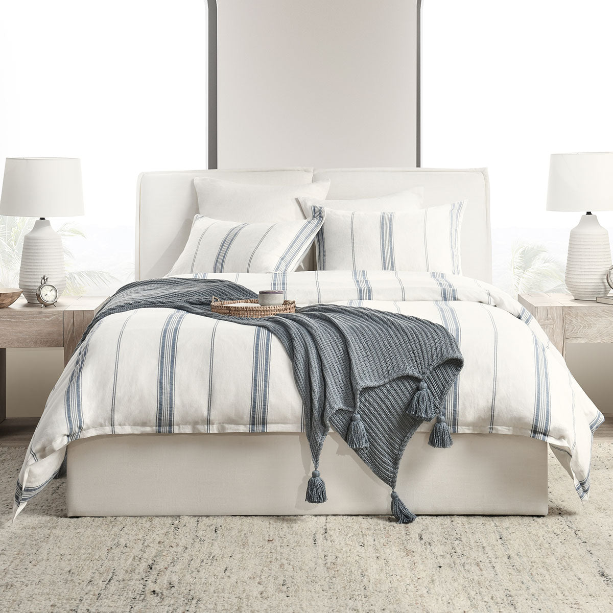 Jayson Blue Stripe Linen Cashmere Collection - Chapin Furniture