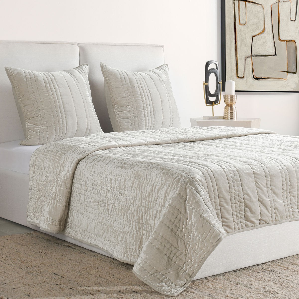 Seville Oyster Gray Quilt Collection - Chapin Furniture