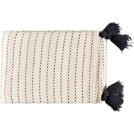 Becki Owens Kapri BOKI-1001 Cream, Black Throw - Chapin Furniture