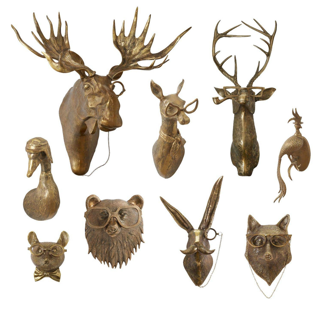 E + E Wall Mount | Eugene the Moose in Antique Gold - Chapin Furniture