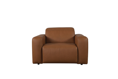 Bassett Club Level Airy Power Recliner-Antelope Leather - Chapin Furniture