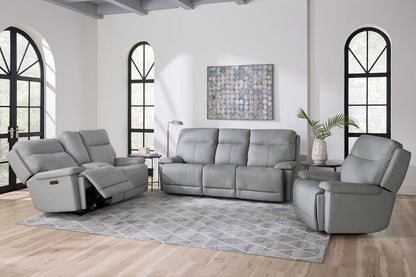 Bassett Club Level Fletcher Power Motion Consoled Loveseat in Gray - Chapin Furniture