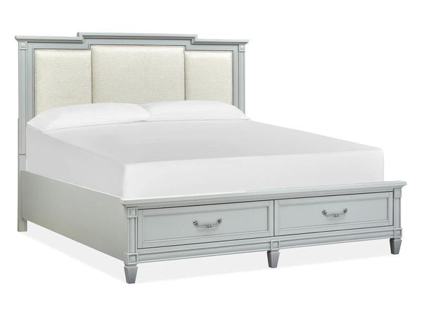 Glenbrook Complete Queen Panel Storage Bed w/ Upholstered Headboard - Chapin Furniture