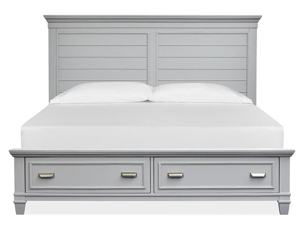 Charleston Complete King Panel Storage Bed - Grey - Chapin Furniture
