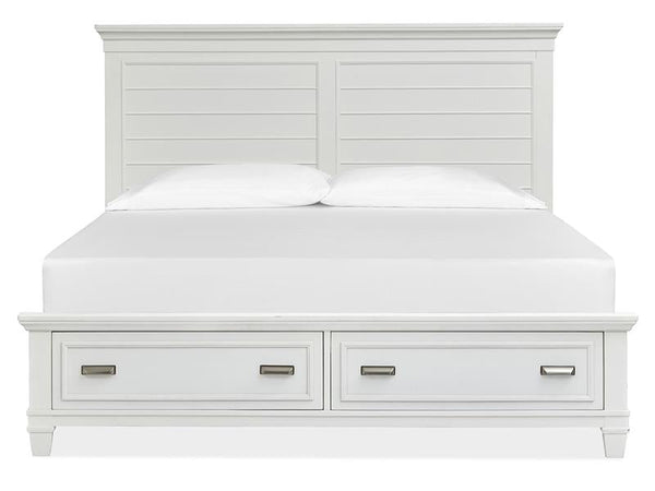 Charleston Complete King Panel Storage Bed - White - Chapin Furniture