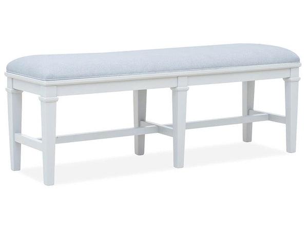 Charleston Bench w/ Upholstered Seat - White - Chapin Furniture