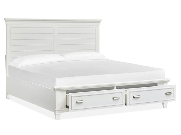 Charleston Complete Queen Panel Storage Bed - White - Chapin Furniture