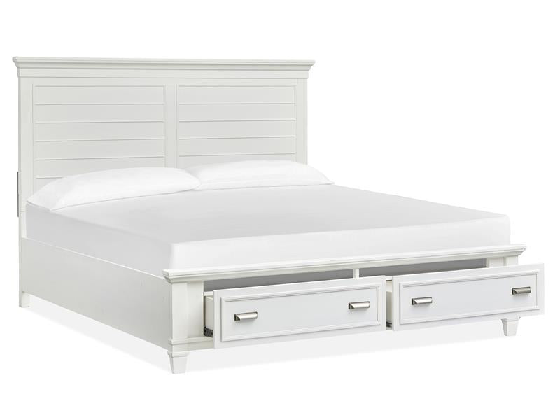 Charleston Complete Queen Panel Storage Bed - White - Chapin Furniture