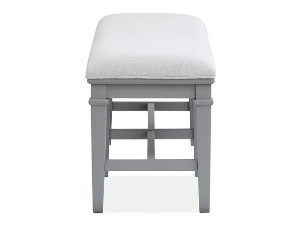 Charleston Bench w/ Upholstered Seat - Grey - Chapin Furniture