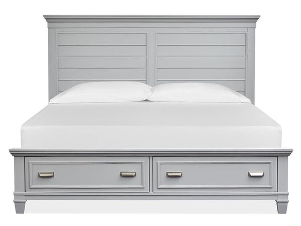 Charleston Complete Queen Panel Storage Bed - Grey - Chapin Furniture
